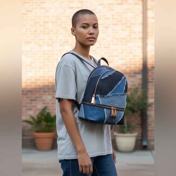 denim backpack with leather Vintage Blue Mens Backpacks Bag School Blue Denim Lapto – Feltify Drawstring closure underneath the front fold Miu Miu Women's Denim Backpack